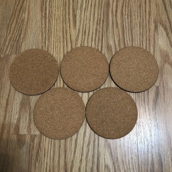 English Life Coasters Set of 5 Cork Back Flower Baskets VTG Made In England - Picture 5 of 5